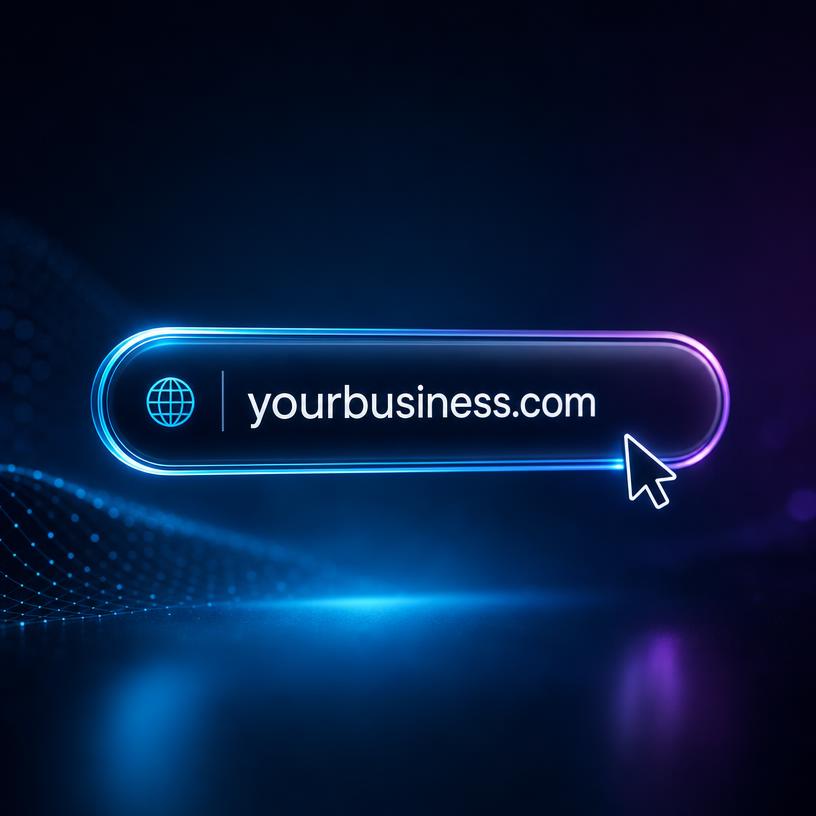 Search bar showing the domain name yourbusiness.com