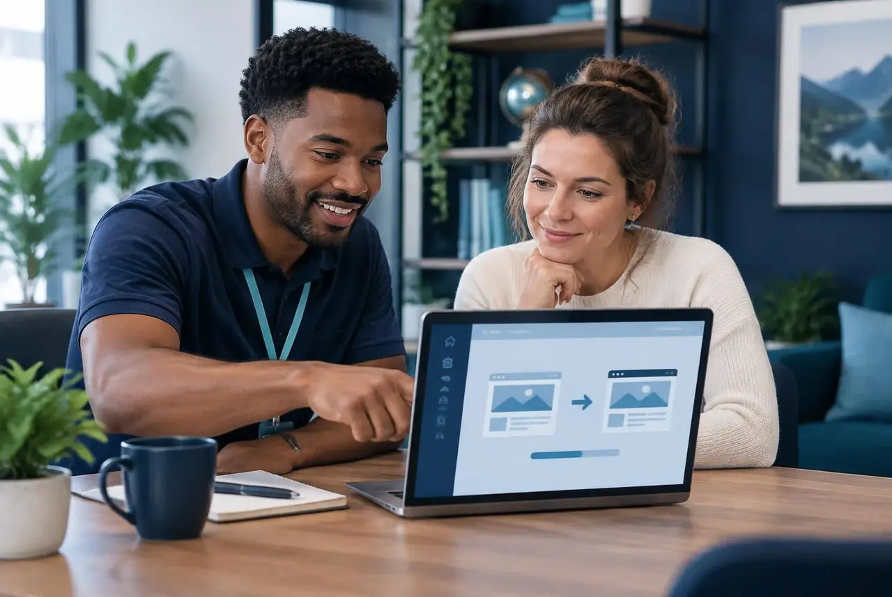 A support specialist helping a customer move their WordPress website